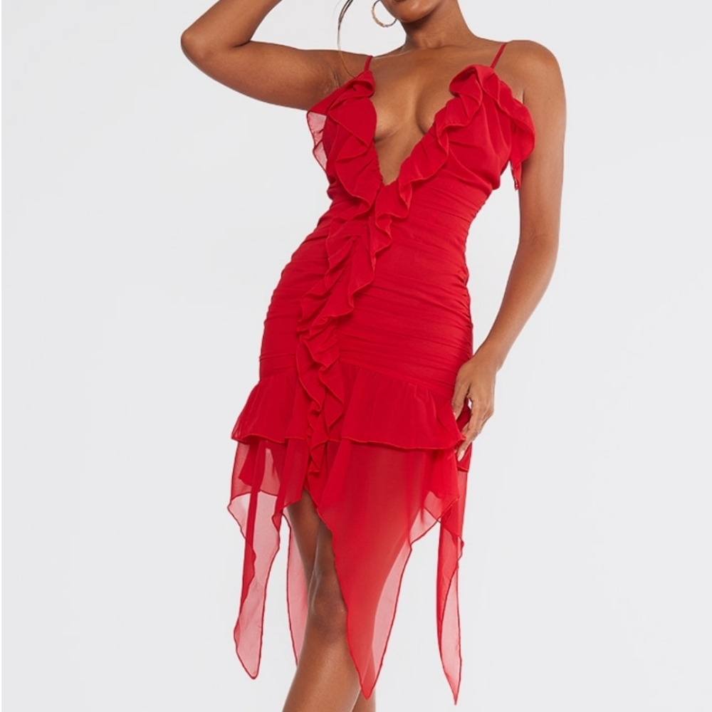 Beautiful Red Chiffon Dress